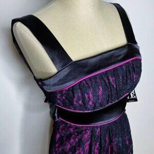 NWT Love Tease Dress Womens/Juniors Size 3 Pink Black Lace Formal Semi-Formal